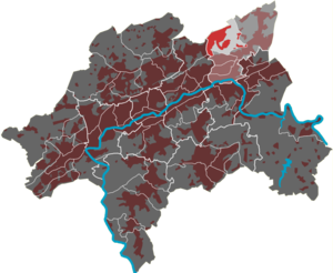 Lage des Quartiers Nächstebreck-West im Stadtbezirk Oberbarmen