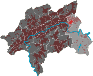 Lage des Quartiers Langerfeld-Mitte im Stadtbezirk Langerfeld-Beyenburg