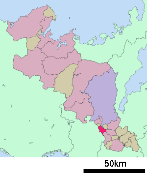 Lage Yawatas in der Präfektur