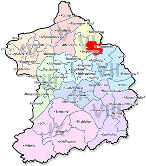 Lage von Schonnebeck im Stadtbezirk VI Katernberg/Schonnebeck/ Stoppenberg