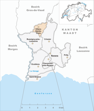 Karte von Villars-Sainte-Croix