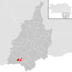 Lage der Gemeinde Arnfels im Bezirk Leibnitz (anklickbare Karte)