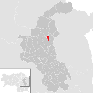 Lage der Gemeinde Birkfeld im Bezirk Weiz (anklickbare Karte)
