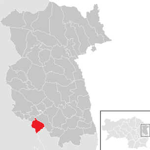 Lage der Gemeinde Blaindorf im Bezirk Feldbach (anklickbare Karte)