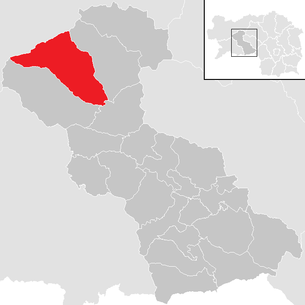 Lage der Gemeinde Bretstein im Bezirk Judenburg (anklickbare Karte)