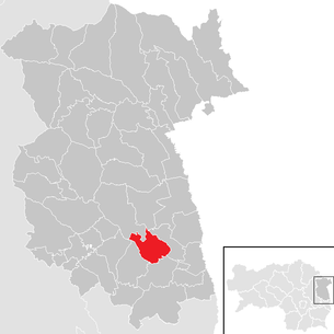 Lage der Gemeinde Buch-Geiseldorf im Bezirk Feldbach (anklickbare Karte)