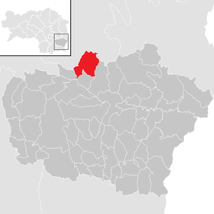 Lage der Gemeinde Eichkögl im Bezirk Feldbach (anklickbare Karte)
