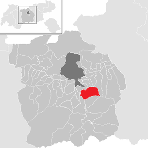 Lage der Gemeinde Ellbögen im Bezirk Innsbruck Land (anklickbare Karte)