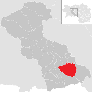 Lage der Gemeinde Eppenstein im Bezirk Judenburg (anklickbare Karte)
