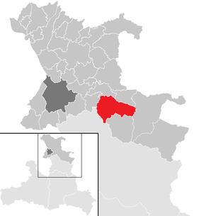 Lage der Gemeinde Faistenau im Bezirk St. Johann im Pongau (anklickbare Karte)