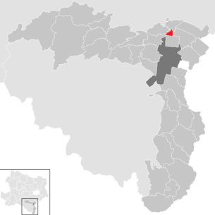 Lage der Gemeinde Felixdorf im Bezirk Wiener Neustadt-Land (anklickbare Karte)