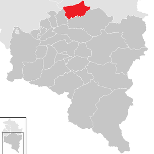 Lage der Gemeinde Fontanella im Bezirk Bludenz (anklickbare Karte)