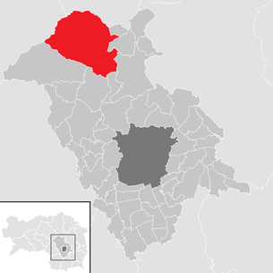Lage der Gemeinde Frohnleiten im Bezirk Graz-Umgebung (anklickbare Karte)
