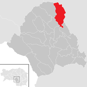 Lage der Gemeinde Geistthal im Bezirk Voitsberg (anklickbare Karte)