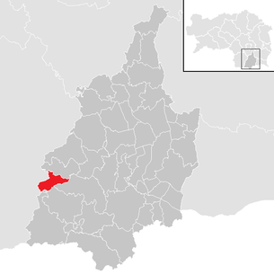 Lage der Gemeinde Gleinstätten im Bezirk Leibnitz (anklickbare Karte)