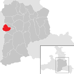 Lage der Gemeinde Goldegg im Pongau im Bezirk St. Johann im Pongau (anklickbare Karte)