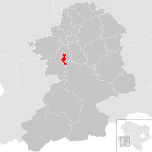 Lage der Gemeinde Gresten im Bezirk Scheibbs (anklickbare Karte)