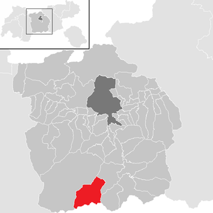 Lage der Gemeinde Gschnitz im Bezirk Innsbruck Land (anklickbare Karte)
