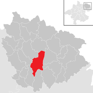 Lage der Gemeinde Gutau im Bezirk Freistadt (anklickbare Karte)