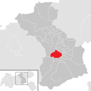 Lage der Gemeinde Hippach im Bezirk Schwaz (anklickbare Karte)