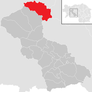 Lage der Gemeinde Hohentauern im Bezirk Judenburg (anklickbare Karte)