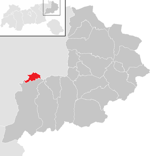 Lage der Gemeinde Itter (Tirol) im Bezirk Kitzbühel (anklickbare Karte)
