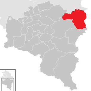 Lage der Gemeinde Lech (Vorarlberg) im Bezirk Bludenz (anklickbare Karte)