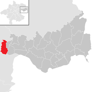 Lage der Gemeinde Luftenberg an der Donau im Bezirk Perg (anklickbare Karte)