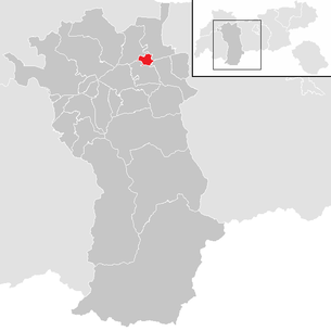 Lage der Gemeinde Mötz im Bezirk Imst (anklickbare Karte)