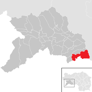 Lage der Gemeinde Mühlen (Steiermark) im Bezirk Murau (anklickbare Karte)