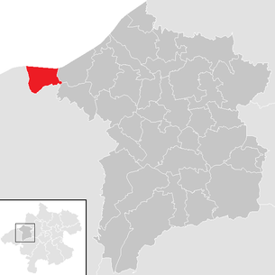 Lage der Gemeinde Mühlheim am Inn im Bezirk Ried im Innkreis (anklickbare Karte)