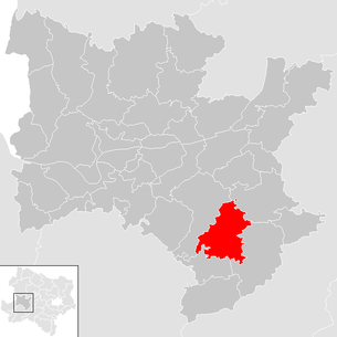 Lage der Gemeinde Mank im Bezirk Melk (anklickbare Karte)