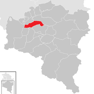 Lage der Gemeinde Nüziders im Bezirk Bludenz (anklickbare Karte)