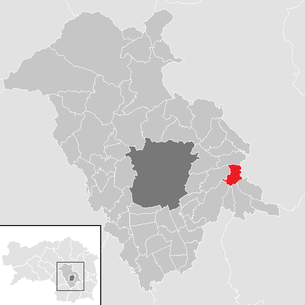 Lage der Gemeinde Nestelbach bei Graz im Bezirk Graz-Umgebung (anklickbare Karte)