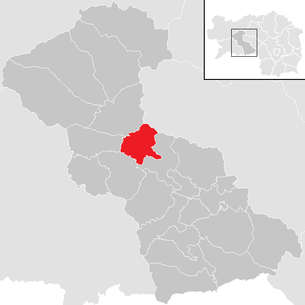 Lage der Gemeinde Oberkurzheim im Bezirk Judenburg (anklickbare Karte)