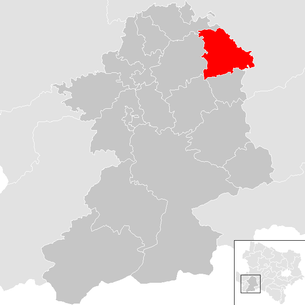 Lage der Gemeinde Oberndorf an der Melk im Bezirk Scheibbs (anklickbare Karte)