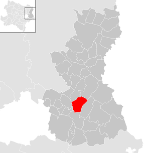 Lage der Gemeinde Obersiebenbrunn im Bezirk Gänserndorf (anklickbare Karte)