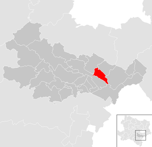 Lage der Gemeinde Oberwaltersdorf im Bezirk Baden (anklickbare Karte)