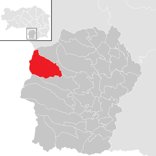 Lage der Gemeinde Osterwitz im Bezirk Deutschlandsberg (anklickbare Karte)