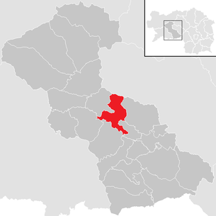 Lage der Gemeinde Pöls im Bezirk Judenburg (anklickbare Karte)