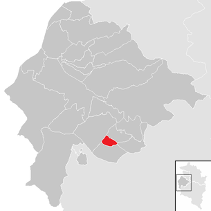 Lage der Gemeinde Röns im Bezirk Feldkirch (anklickbare Karte)