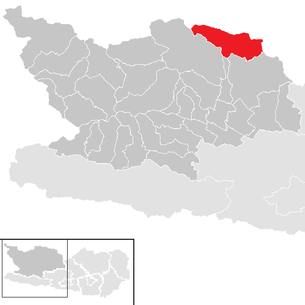 Lage der Gemeinde Rennweg am Katschberg im Bezirk Spittal an der Drau (anklickbare Karte)