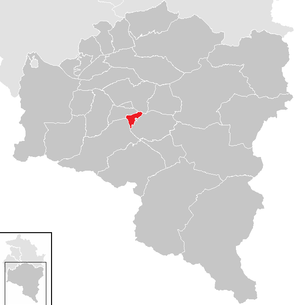 Lage der Gemeinde Sankt Anton im Montafon im Bezirk Bludenz (anklickbare Karte)