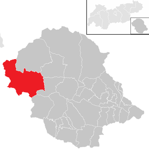 Lage der Gemeinde St. Jakob in Defereggen im Bezirk Lienz (anklickbare Karte)