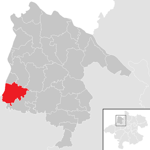 Lage der Gemeinde Sankt Marienkirchen bei Schärding im Bezirk Schärding (anklickbare Karte)