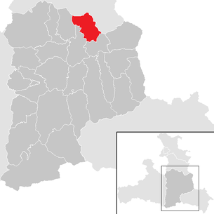 Lage der Gemeinde Sankt Martin am Tennengebirge im Bezirk St. Johann im Pongau (anklickbare Karte)