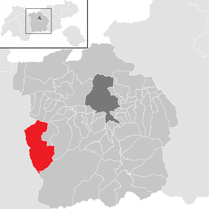 Lage der Gemeinde St. Sigmund im Sellrain im Bezirk Innsbruck Land (anklickbare Karte)