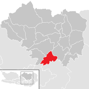Lage der Gemeinde Sankt Veit an der Glan im Bezirk Sankt Veit an der Glan (anklickbare Karte)