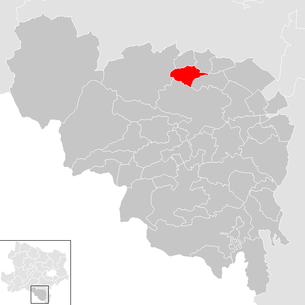 Lage der Gemeinde Schrattenbach im Bezirk Neunkirchen (anklickbare Karte)
