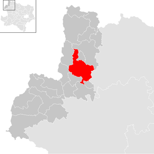Lage der Gemeinde Schrems (Niederösterreich) im Bezirk Gmünd (anklickbare Karte)